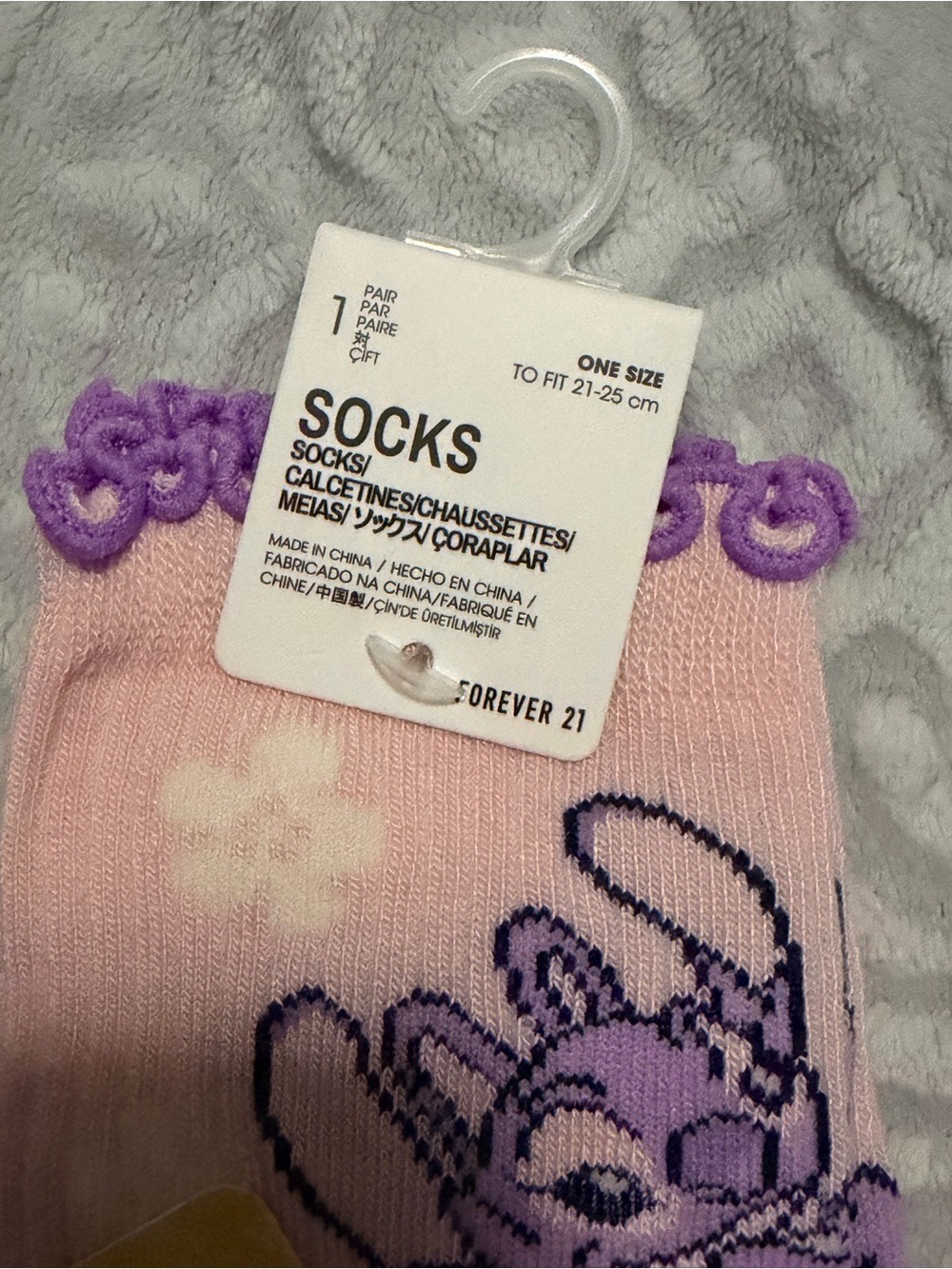 Disney Stitch Pink Kids Socks - Picture 2 of 2